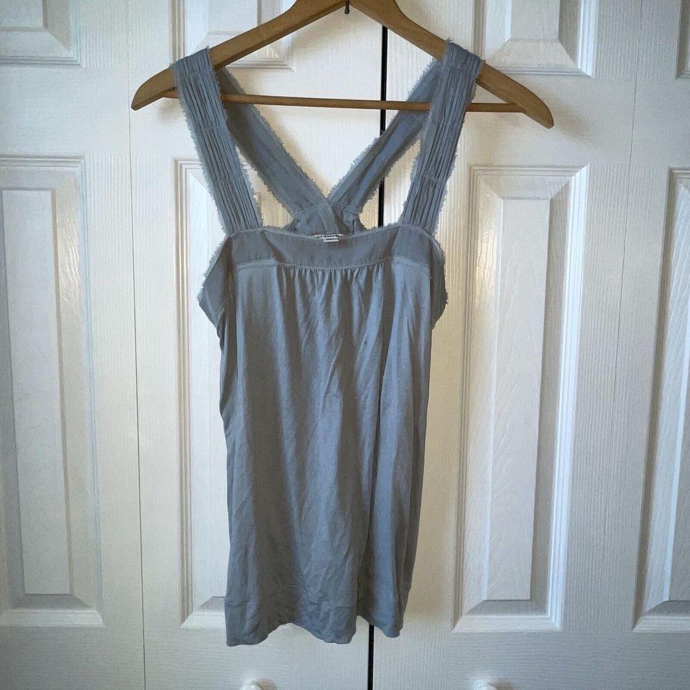 Banana Republic ‎ Thick Strap Tank Top Size Small Blue Zip Side